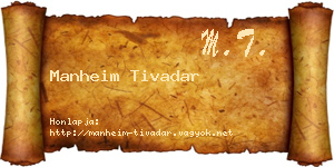Manheim Tivadar névjegykártya